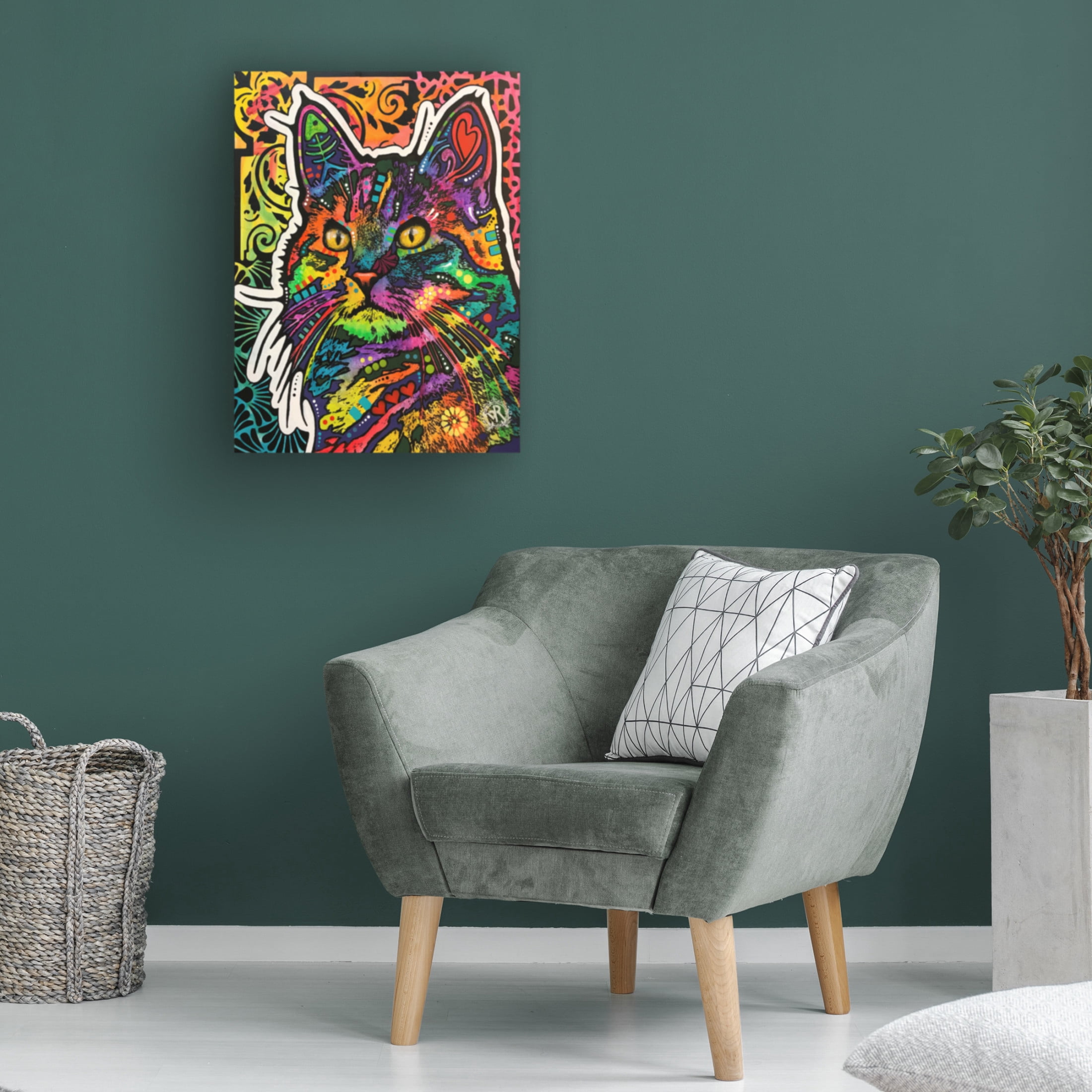 Canvas Wall Art - Dean Russo 'Necessity Cat' Wall Art for Living Room, Bedroom, or Office Décor by Trademark Fine Art - 18 x 24 Inches