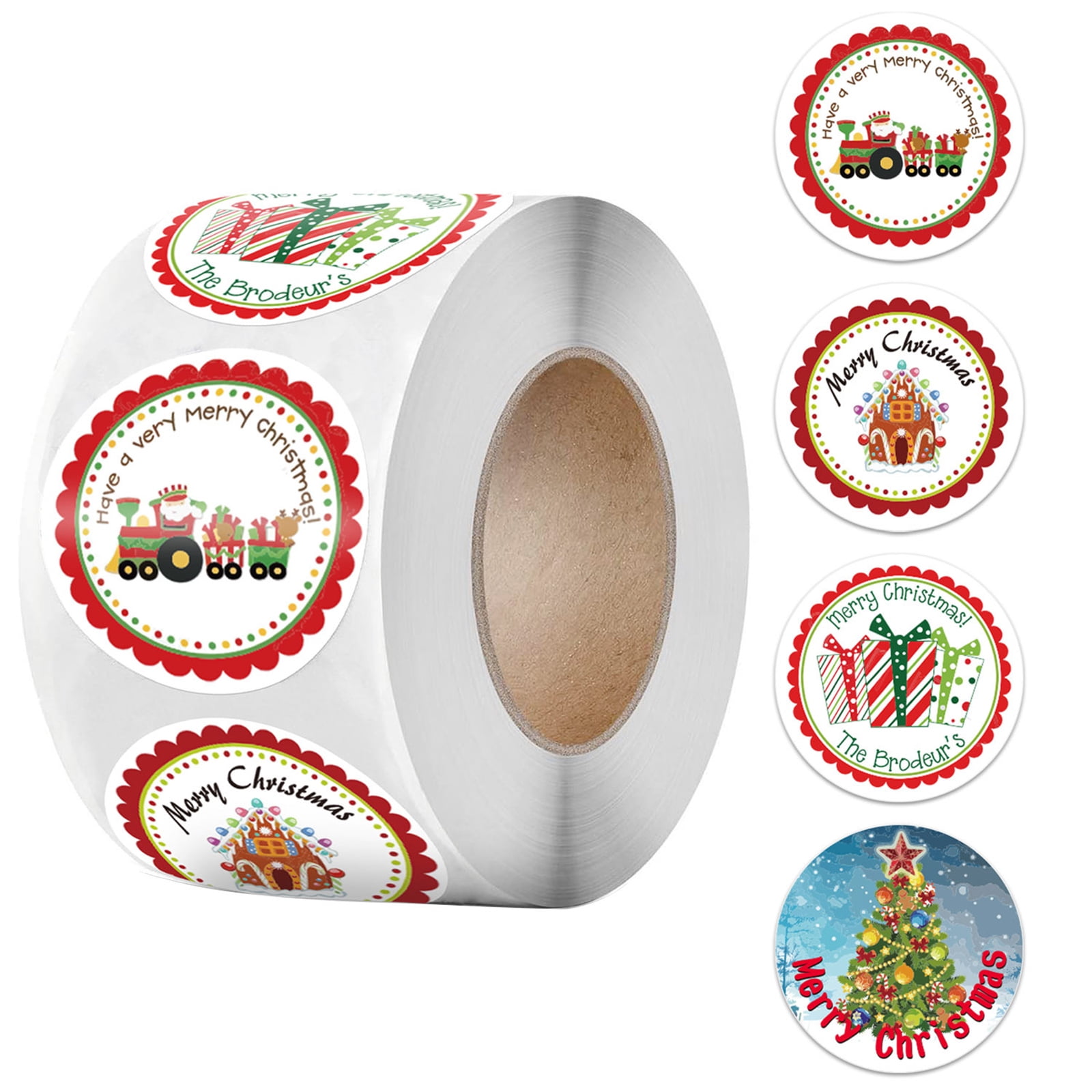 1000 Christmas Stickers Roll — 10 Cute Gingerbread Man Designs, Self-Adhesive For Cards, Gifts & Party Decor