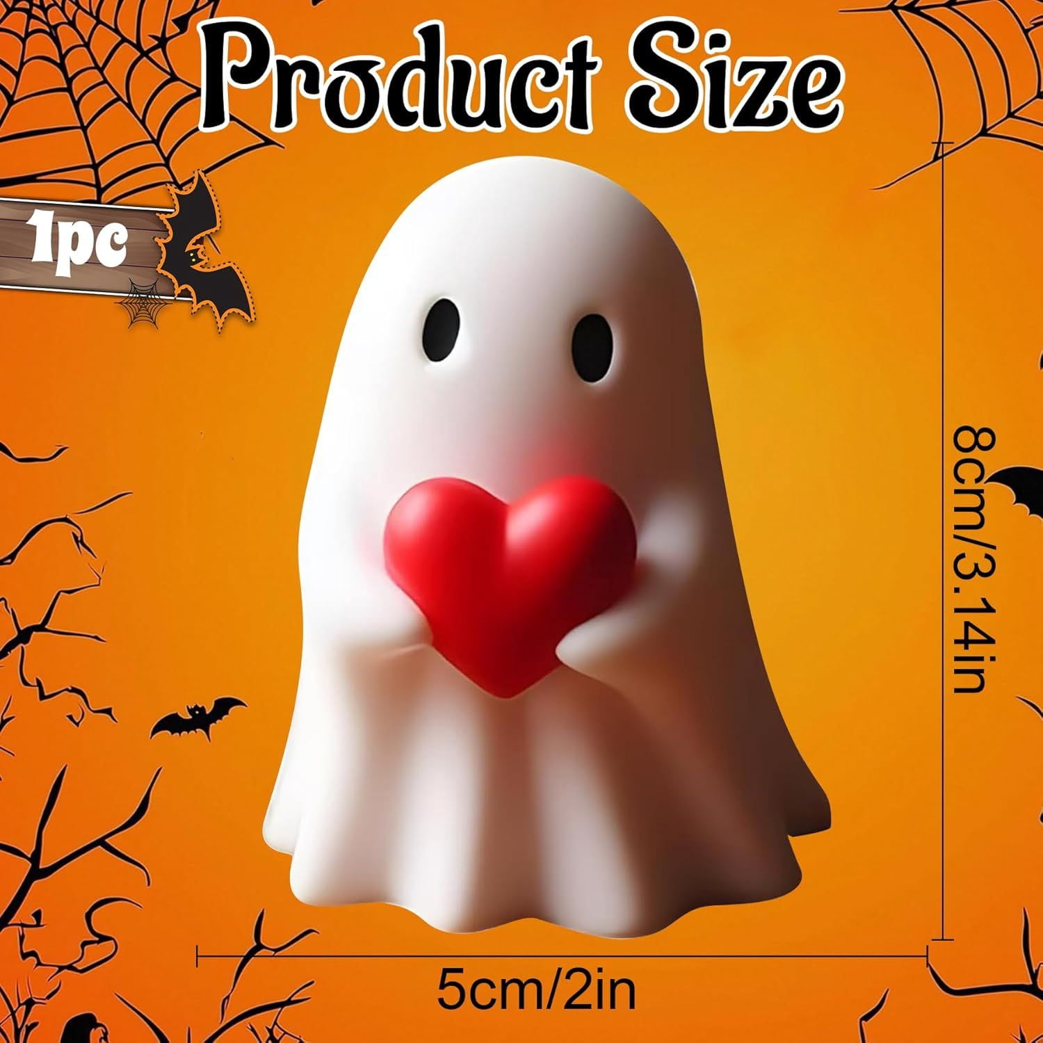 Halloween Ghost Figurine, Spooky Resin Ghost Statue, Cute Ghost Halloween Decoration for Home and Office Desktop Decor Display Ornaments