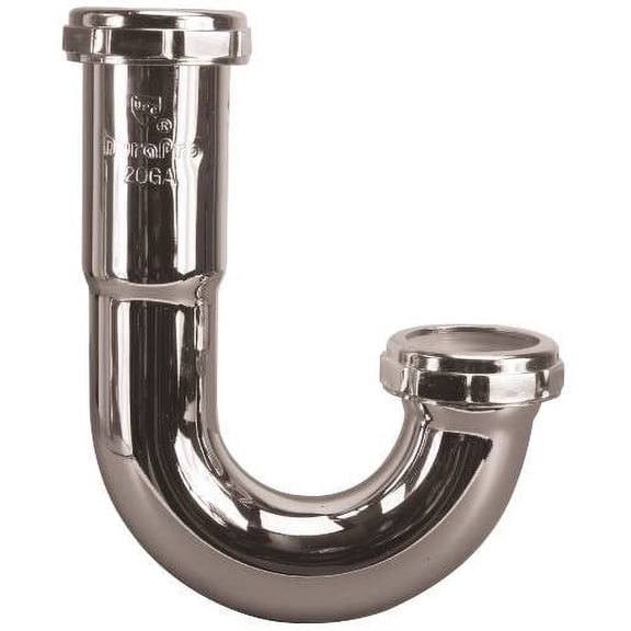 Premier 556021 J Bend for Sink Trap 17-Gauge Chrome Brass 1-1/2 in