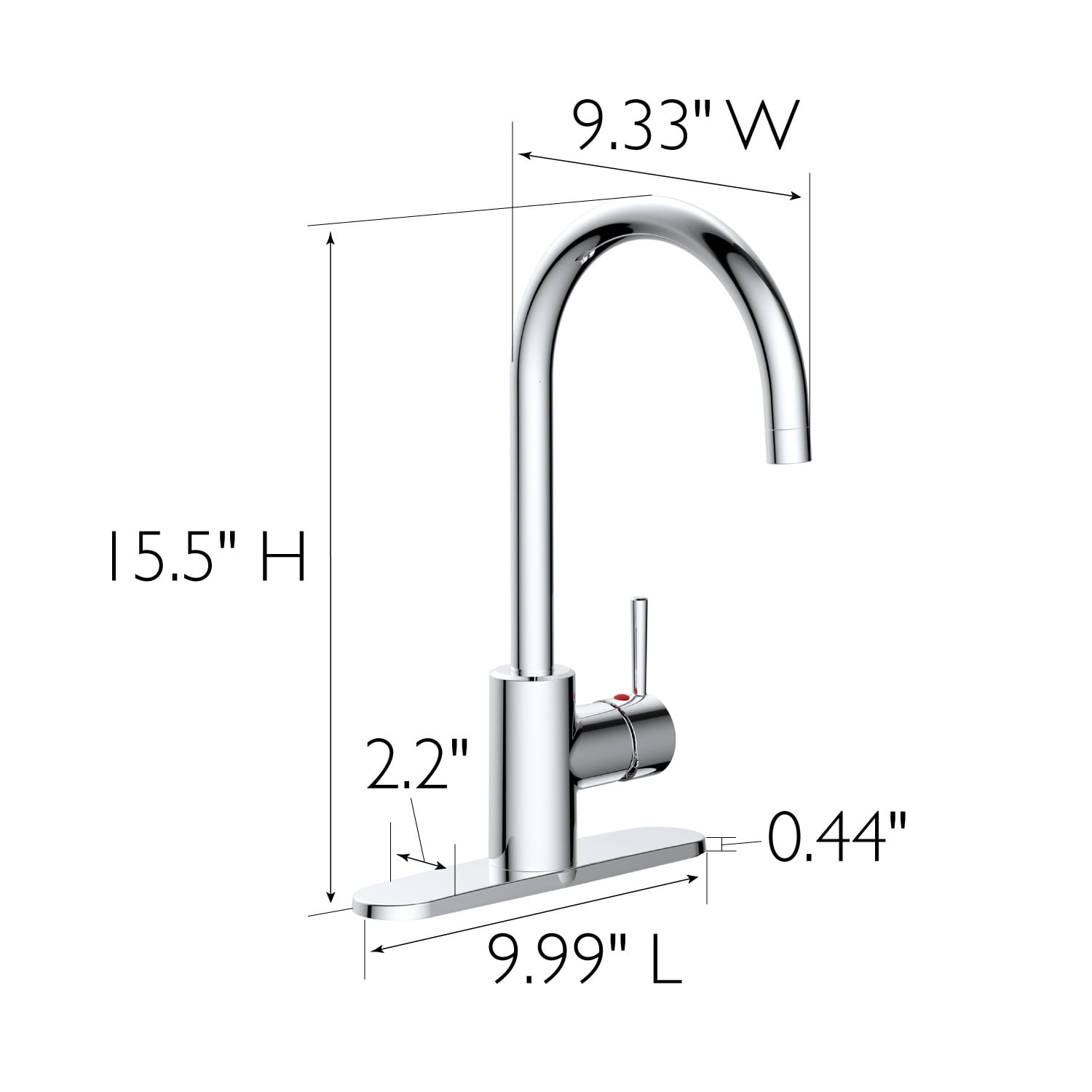 Design House 595660 Eastport II Modern Single-Handle Faucet for Kitchen, Polished Chrome