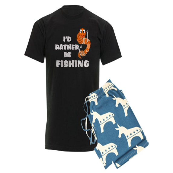 CafePress - I'd Rather Be Fishing - Men's Dark Pajamas