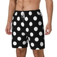 thumbnail image 2 of Balery Black and White Polka Dot Mens Swim Trunks Swim Shorts for Men Quick Dry Inseam Beach Shorts with Compression Liner Pocket-XX-Large, 2 of 9