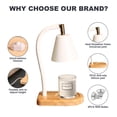 thumbnail image 2 of CJC Candle Wamer Lamp - Dimmable, Adjustable Height & Lampshade Orientation - Scented Candle Holder for Home Decor - White, without Timer, 2 of 7