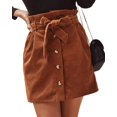 thumbnail image 1 of - Minifalda de pana con cinturón para mujer Marrón Chica Marrón Chica Xishao ropa, 1 of 2