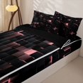 thumbnail image 3 of Erosebridal Abstract Metallic Zipper Full Size Comforter Sets with Fitted Sheet and 2 Pillowcases,D Modern Geometric Checkered Zipper Bedding Set For Boys,Black Reversible,4pcs, 3 of 7