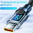 thumbnail image 2 of 6A PD 120W Type C Fast Charging Cable USB to Type C Nylon Data Cord For Xiaomi POCO Samsung With LED Digital Display USB C Cable, 2 of 6