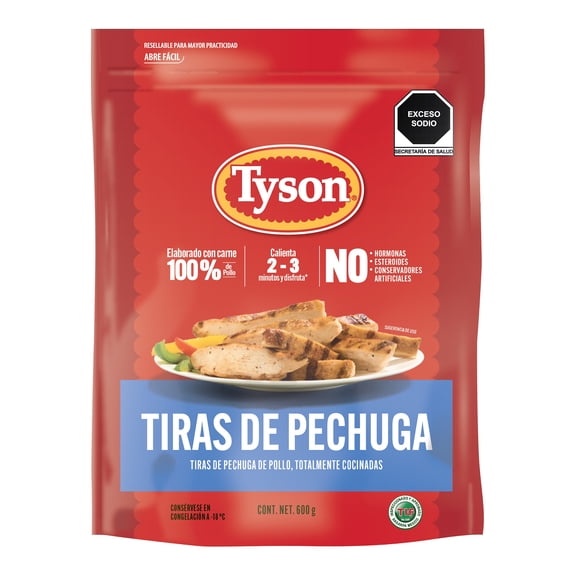 Tiras de pechuga Tyson de pollo totalmente cocinadas 600 g