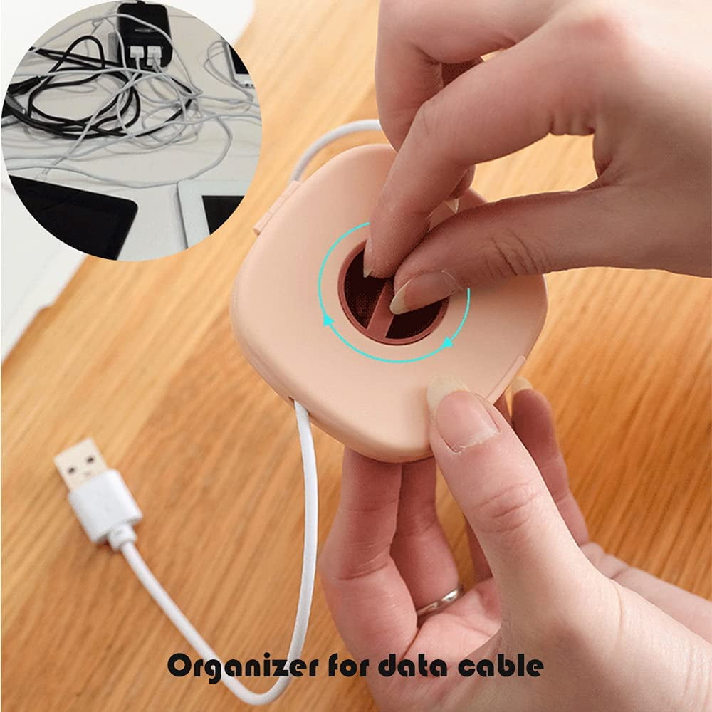 Zdew 3 Pack Compact Cable Management Cord Organizer Winders With Phone Stand Function For Desk Usb Wires Reel Retractor Tangle Free Charger Organizer