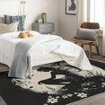thumbnail image 4 of Girls Rugs for Bedroom - 4x6 Rug - Girls Rug - Butterfly Floral Area Rug - Black and White Silhouette Rugs - Abstract Carpet, 4 of 7