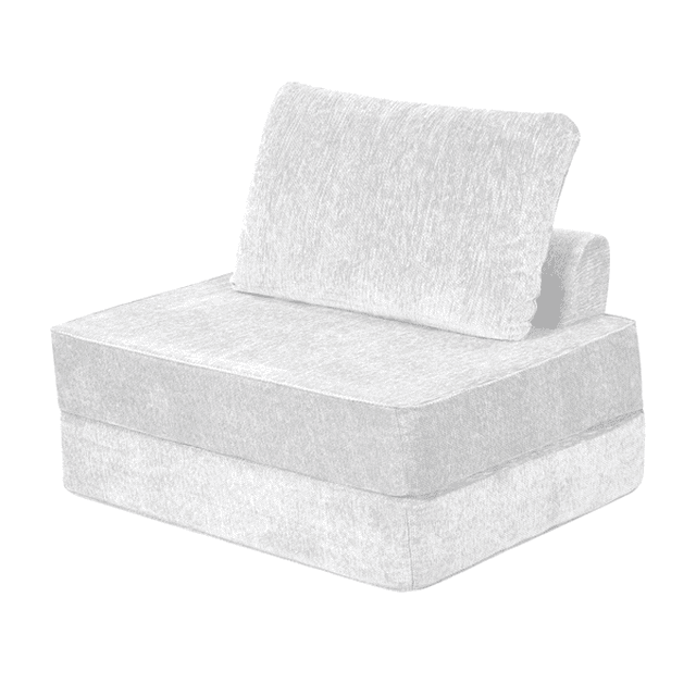 Sofá Cama Individual Plegable + Cojín Espacio Optimizado Blanco