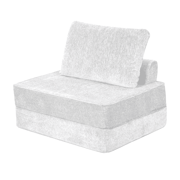 Sofá Cama Individual Plegable + Cojín Espacio Optimizado Blanco