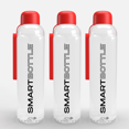 thumbnail image 1 of Smartbottle Bouteille d'Eau Réutilisable Haute, Rouge, 750 ml / 25 Oz, Lot de 3, 1 of 9