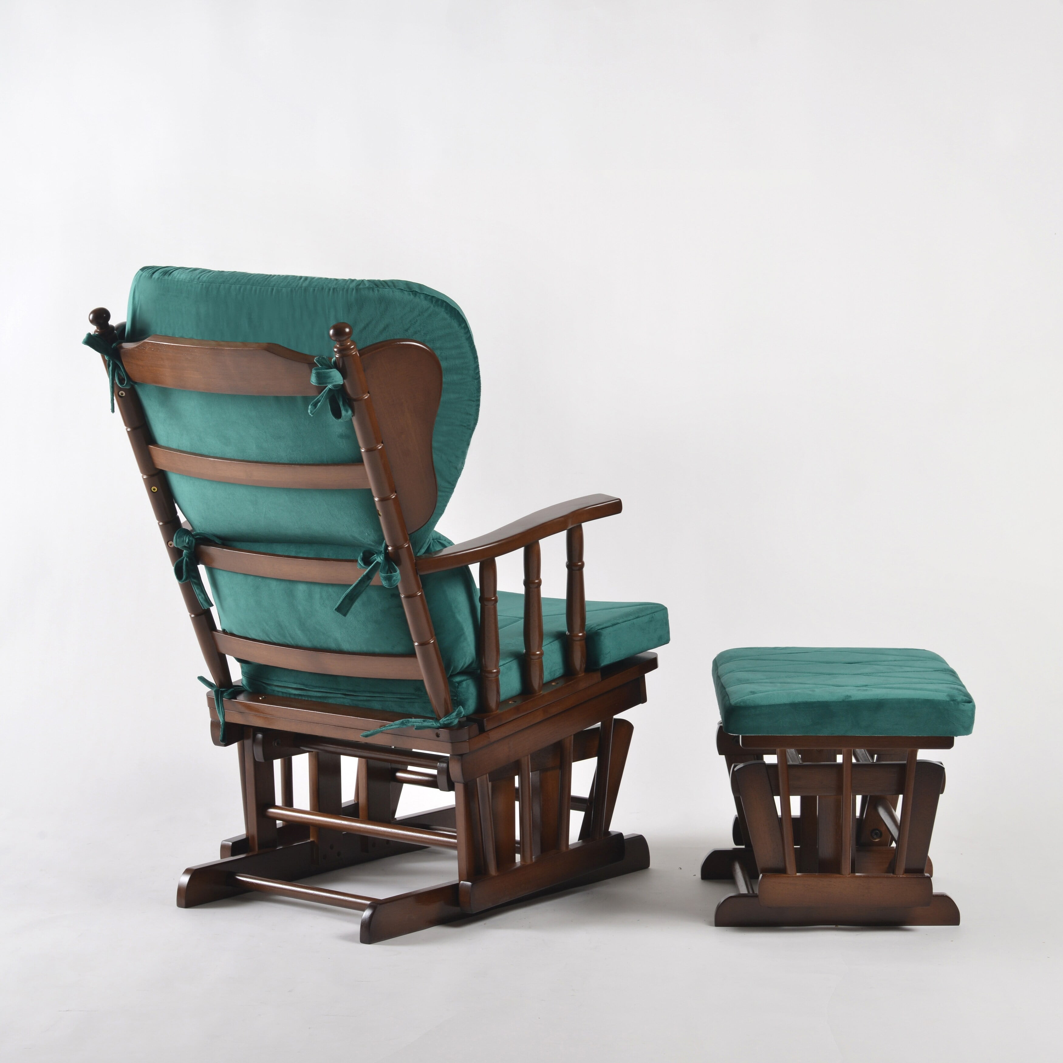 Comfort Deluxe Glider Chair and Ottoman Set Green