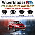 thumbnail image 2 of 2008 Saturn Vue Beam Wiper Blades Wipers w/1yr Warranty (Set of 2) (WiperBladesUSA), 2 of 5