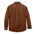 thumbnail image 7 of LNWUY Mens Spring Autumn Multi-Pocket Workwear Motorcycle Style Jacket Lapel Thin Button Down Street Casual Long Sleeve Top Brown XXL, 7 of 7