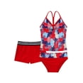 thumbnail image 1 of MSemis Little Girls' Summer Tankini Swimsuit 3 Piece Rash Guard Set Red 4, 1 of 6