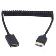 thumbnail image 1 of Yazoeia 4ft HDMI 8k Extender Coiled Cable, 180 Degree Angle HDMI 8K Male to HDMI 8k Female Extension Adapter Shield Cable, HDMI 2.1 Version Spiral Spring Cord, 8K@60HZ CJC912-16397, 1 of 7