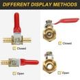 thumbnail image 5 of 4Pack Brass Water Mini Ball Valve Shut Off Switch, 5/16" Hose Barb x 5/16" Hose Barb, 180 Degree, 5 of 7