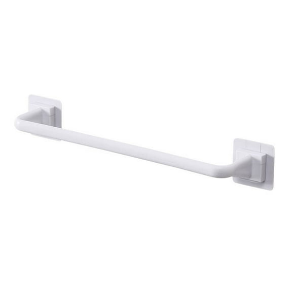 Self Adhesive Towel Rod Bar Wall Bath Towel Holder Rail Rack for Kitchen Bathroom - 34cm - White