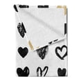 thumbnail image 2 of Love Soft Flannel Fleece Throw Blanket, Small Heart Let Me Love You Hipster Liking Spouse Couples Design, Cozy Plush for Indoor and Outdoor Use, 50" x 70", Tan Black White, by Ambesonne, 2 of 5