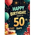 thumbnail image 4 of Gold Themed 50th Birthday Banner Happy Birthday Cheers to 50 Years Background Party Supplies Photography Props Birthday Decoration Backdrop Party Decorations, 4 of 8