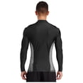 thumbnail image 2 of Doomiva Mens Latin Ballet Dance Top Glittery Rhinestones Lapel V Neck Long Sleeve T-shirt Top Dancewear Black XL, 2 of 7