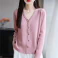 thumbnail image 5 of Kaondbfi Women's Cardigan, V Neck Long Sleeved Cardigan Loose Fitting Sweater Knitwear Winter Clothing for Women, 5 of 5