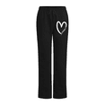thumbnail image 4 of Endives Women's Sweatpants Heart Printed Fleece Lined Casual Sports Loose Plush Pants Straight Leg Pants, 4 of 4