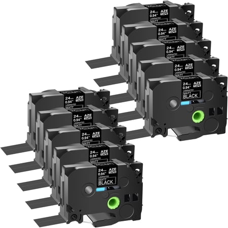 GREENCYCLE 10 Pack Compatible for Brother P-touch TZe MQ355 TZ-MQ355 24mm 0.94 Inch 1 White on Matte Black Laminated AZE Label Tape for PT2730 PT9600 PTD600VP PTD800W PTH500LI PTP700 PTP710BT P750W GREENCYCLE 10 Pack Compatible for Brother P-touch TZe MQ355 TZ-MQ355 24mm 0.94 Inch 1 White on Matte Black Laminated AZE Label Tape for PT2730 PT9600 PTD600VP PTD800W PTH500LI PTP700 PTP710BT P750W
