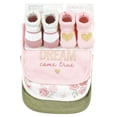 thumbnail image 2 of Hudson Baby Infant Girl Cotton Bib and Sock Set, Mom Dad Floral, 0-9 Months, 2 of 5