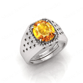 thumbnail image 3 of Shree Jewelrs Original Certified Natural Yellow Sapphire (Pukhraj) Ring - 2.50 Carat Certified Handcrafted Ring Jupiter Ring, PANCHDHATU Silver Plated Ring for Men and Women, 3 of 5