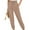 Wheat, variant on Chiclily Womens Elastic High Waist Pants Drawstring Work Trousers Joggers Trendy Harem Pants with Pockets, Wheat Size M