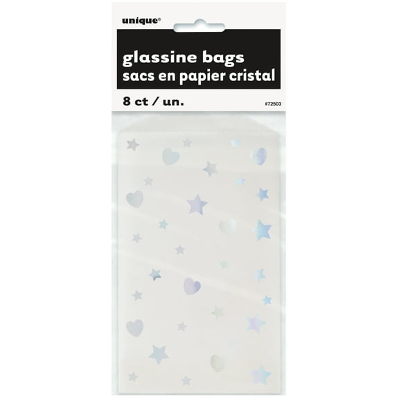 Unique Industries White Party Bags, 8 Count