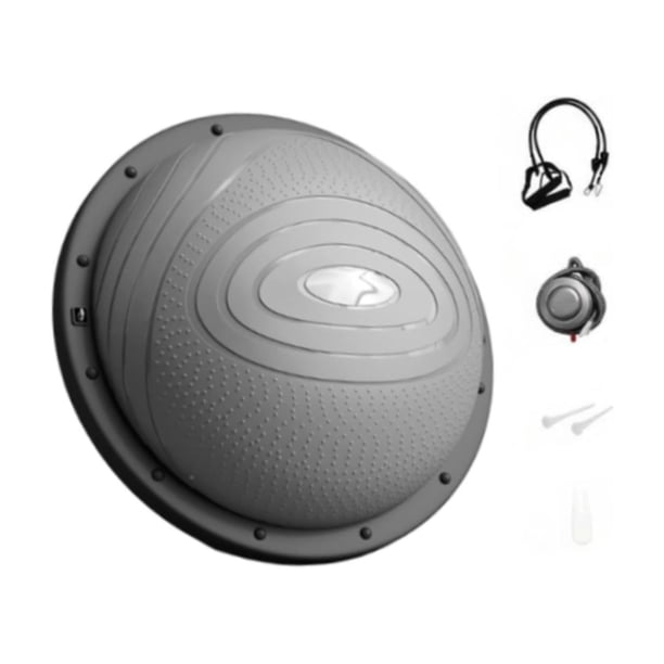 Pelota de Media Gimnasia, Dispositivo de Entrenamiento de Cuerpo Completo, 46 cm de Diámetro, Inflable, Pelota de Estabilidad Multifuncional, Antide gris