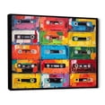 thumbnail image 2 of Designart "Cassette Tapes Retro flow V" Music Floater Framed Canvas Art Print, 2 of 7