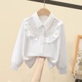 thumbnail image 5 of Mnyotv Girl'S White Long Sleeved Shirt Performance formal Shirts School Uniform Tops Size 9-10 Years, 5 of 5