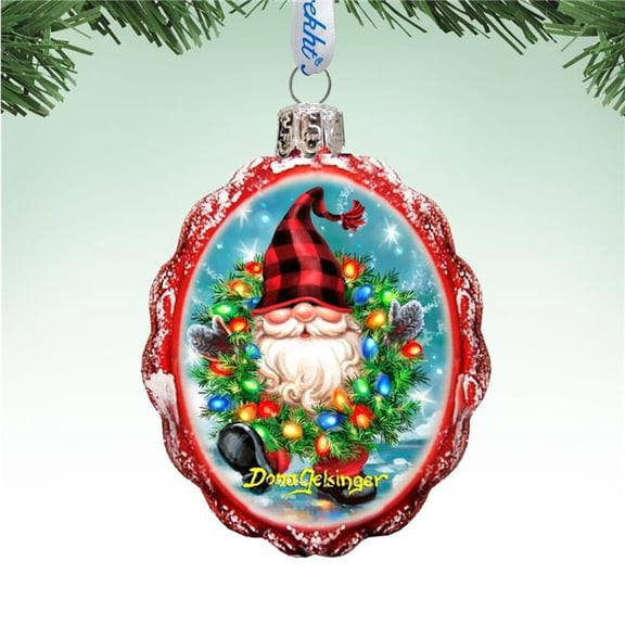 G. Debrekht 778109-DG Bright Lights Gnome Dwarf Mercury Glass Ornament by D. Gelsinger - Christmas Decor