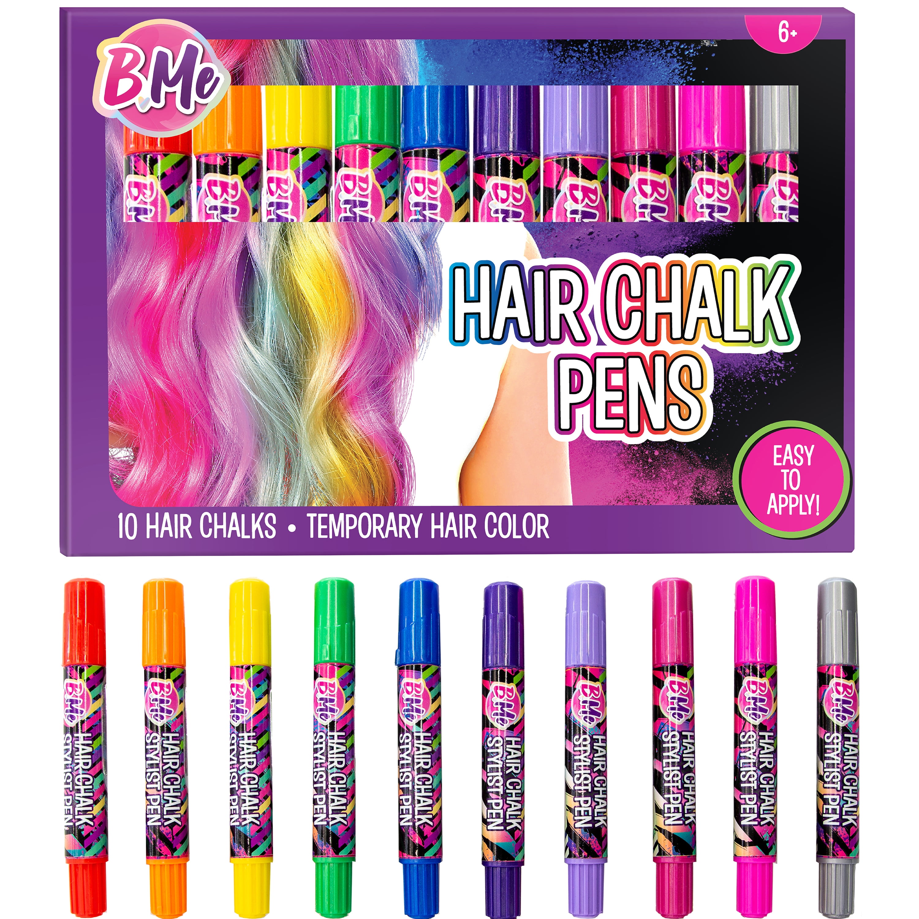 Creative Kids Hair Chalk Pens Set for Girls - Temporary Color Kit 6+ - Creative Kids Hair Chalk Pens Set for Girls - Temporary Color Kit 6+ -