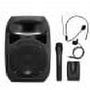 Audio 2000s AWP6408L 50W 8" Dual Channel Wireless Microphone Portable PA System with Handheld & Lapel (Lavalier)
