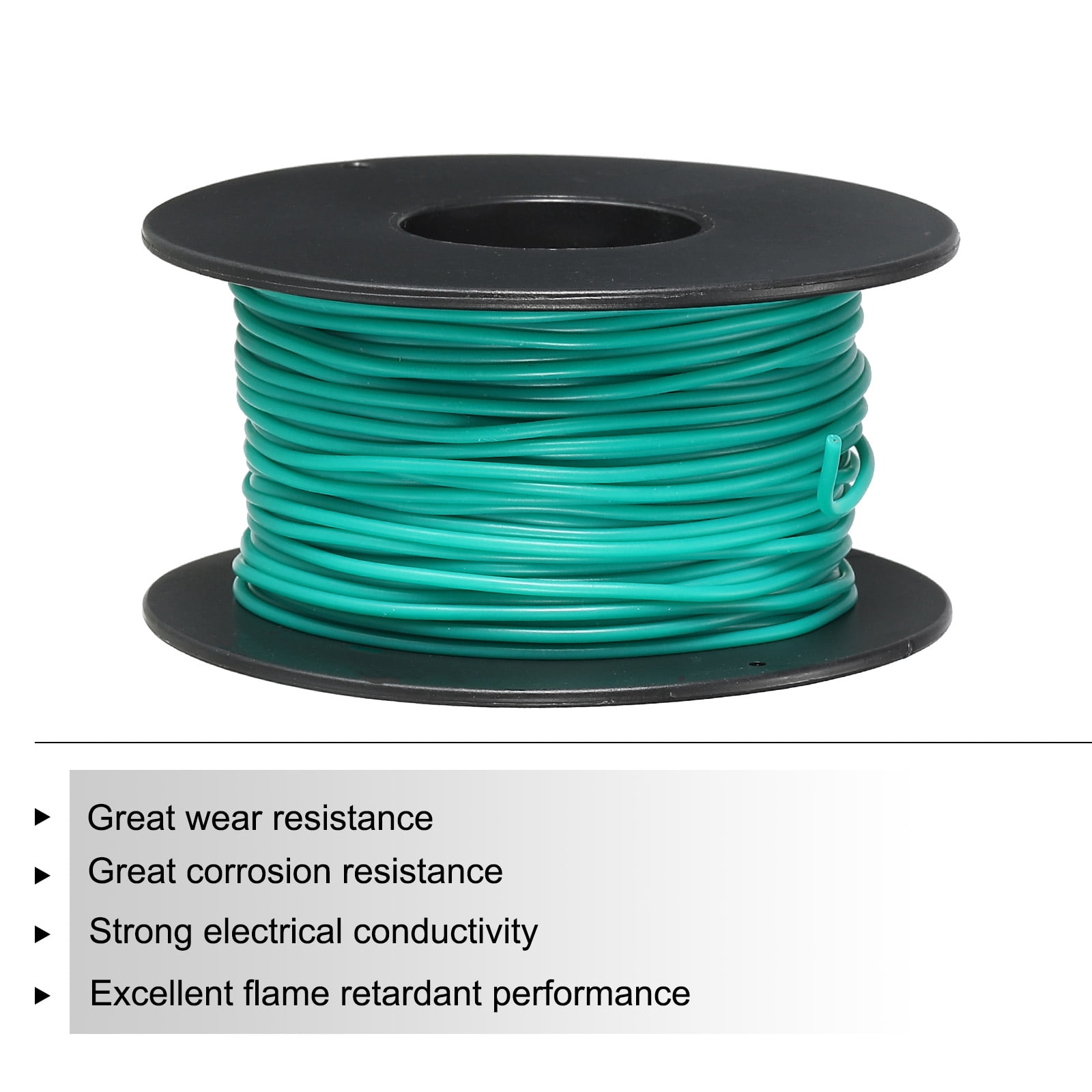 Uxcell Silicone Wire 28 AWG Stranded Green Spool 30m Electrical Tinned Copper Wire for Car Model