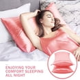 thumbnail image 3 of Auchen Satin Pillow Case, 2 Pack Satin Queen Silky Pillowcase for Hair and Skin, Satin Pillowcase Set of 2-Standard Size (20"x26")Blush-1, 3 of 9