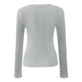 thumbnail image 5 of Women Long Sleeve Scoop Neck Tops Stretch Fitted Casual Tops Tee Slim Fit Fall Going Out Sexy Basic Shirts, 5 of 5