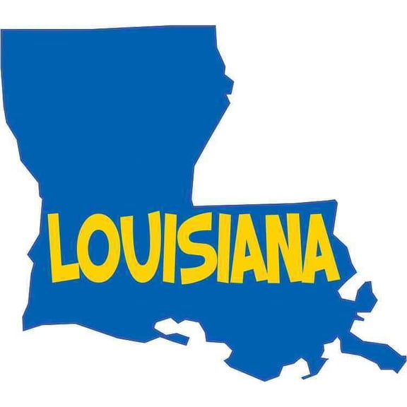 5in x 4.5in Die Cut Blue and Gold Louisiana Sticker