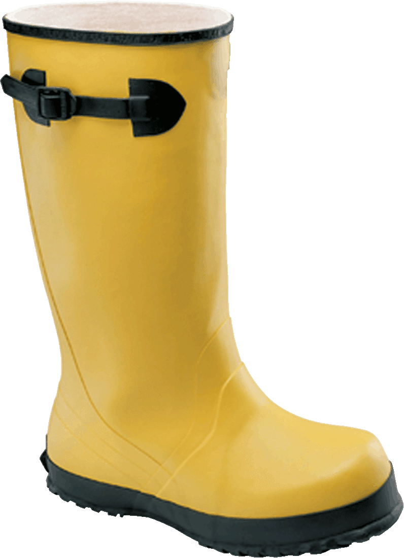 CLC Yellow & Black Size 9 Fabric Lined Over The Shoe Slush Rubber Boot R20009 