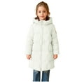 thumbnail image 2 of Parkas de manga larga para niñas, chaqueta de plumón de longitud media a larga, abrigo grueso de invierno para niños y niñas, abrigo cálido de algodón para niños., 2 of 9