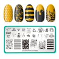 thumbnail image 1 of Abejas de Maniología (M093), concurso de diseño CYO, placa para estampar uñas, manicura de abeja dulce, diseño artístico de uñas con colmena de miel, 1 of 5