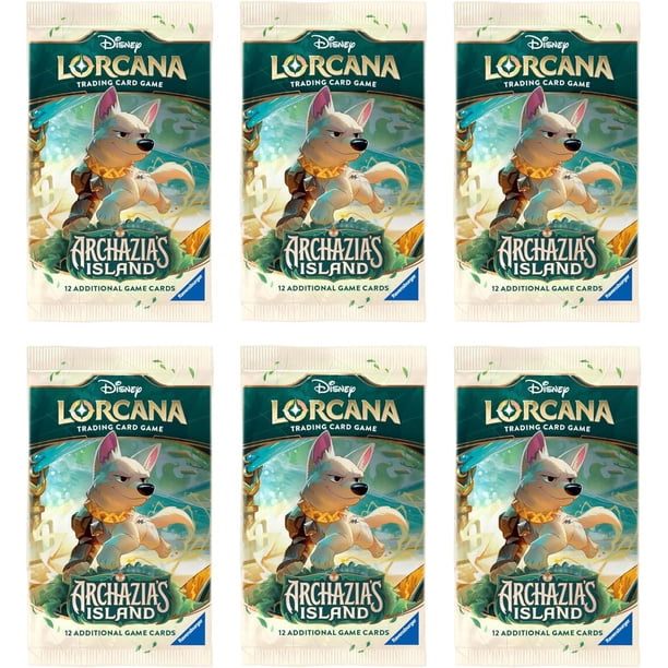 6 Packs Lorcana 12 Card Booster Pack Lorcana Archazias Island