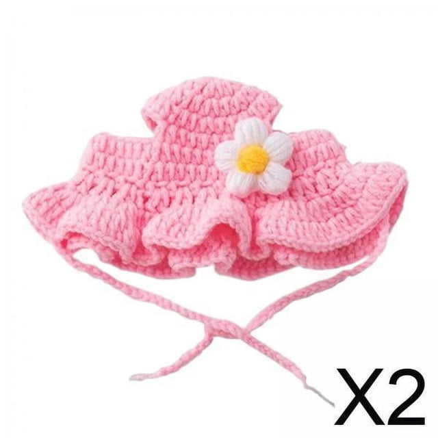 Sombrero de gato tejido,Sombrero de encaje tejido a mano para mascotas,lindos sombreros,Sombrero de hilo de lana Disfraz divertido Hecho a mano,Gorro de ganchillo Accesorios Ropa Cachorro
