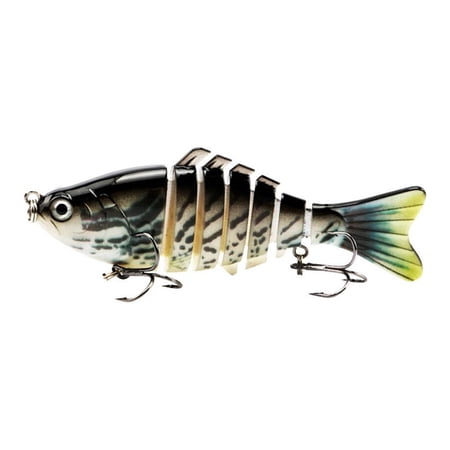 YIFAEUX 10CM/15.5G Multi-Jointed Fishing Lure with Hooks Realistic 7-Section Swimbait Bionic Hard Artificial Bait Freshwater Saltwater Fishing Accessories